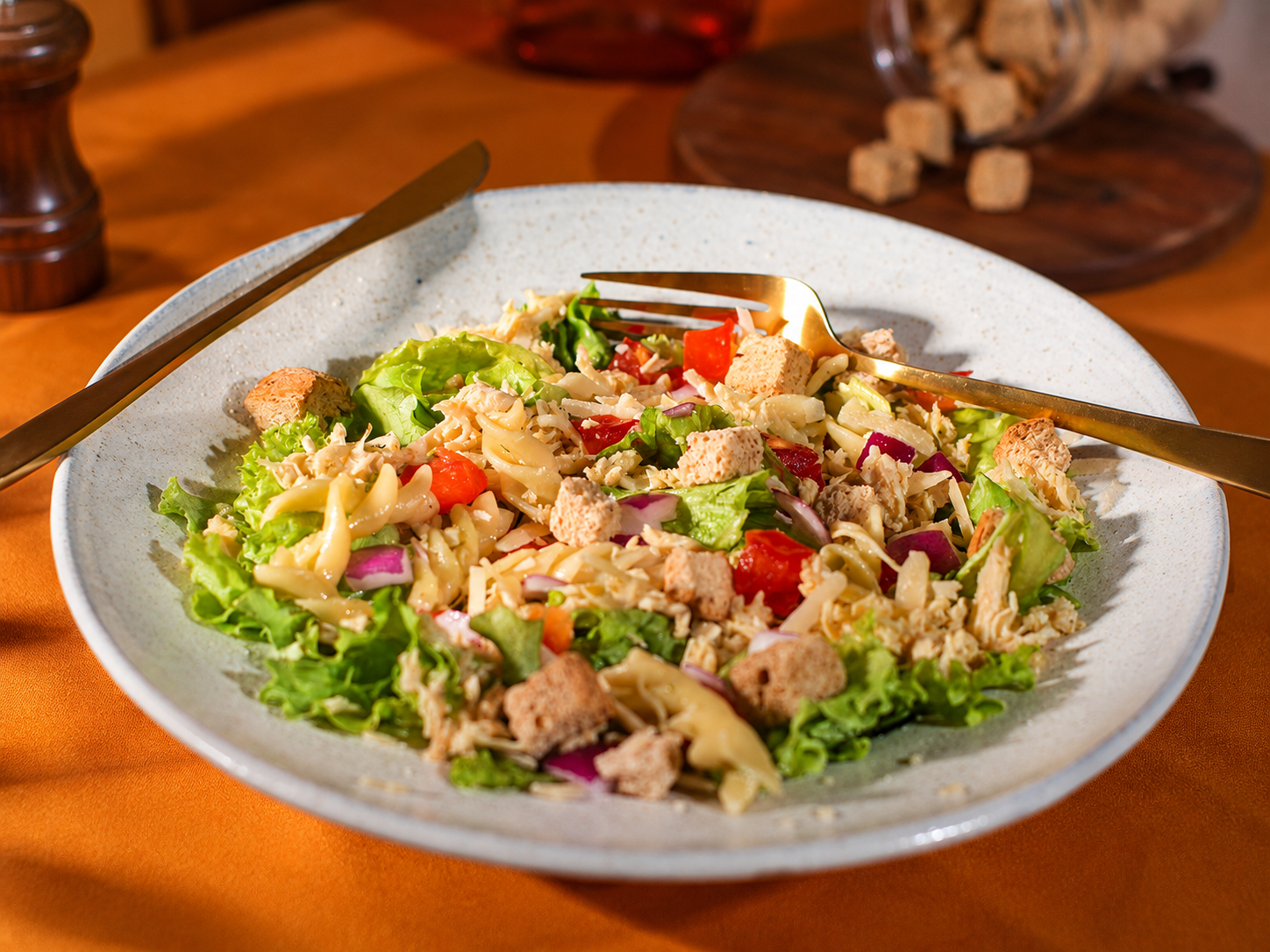 Salada Caesar Pasta